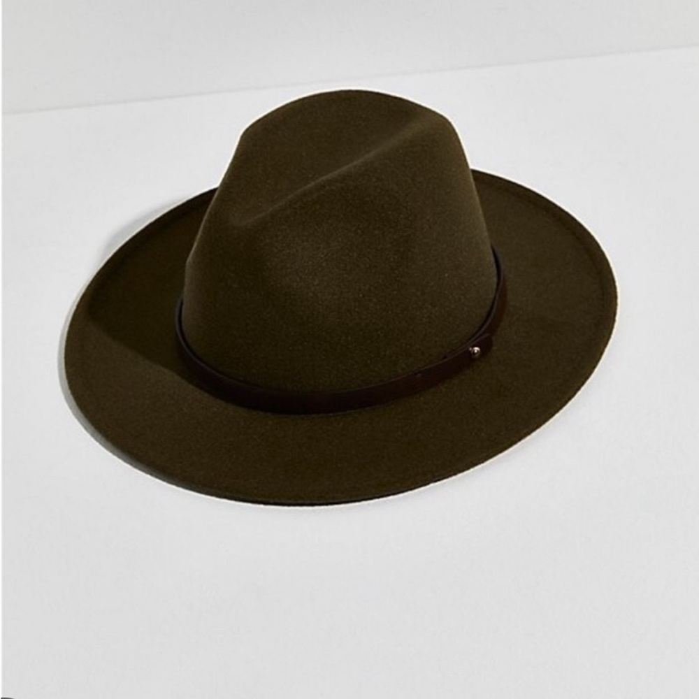Free People Wythe Leather Band Felt Hat